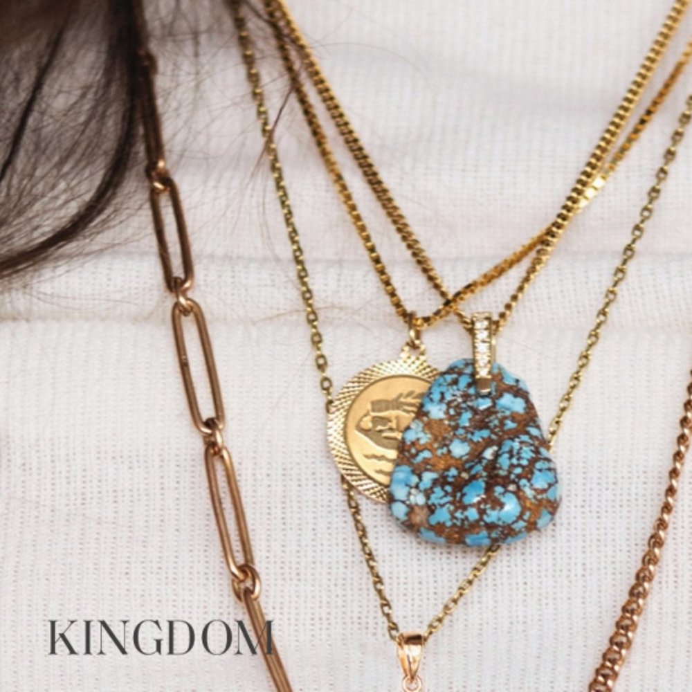 Dramatic Golden Hills Turquoise Pendant
